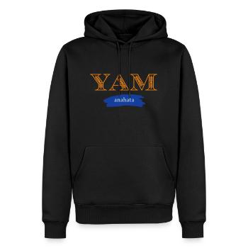 YAM - Sweat à capuche Premium bio Homme - noir - Devant - Nico (187cm)