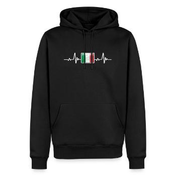 Italienische Flagge Italien Reisen - Männer Premium Bio Hoodie - Schwarz - Vorne - Nico (187cm)