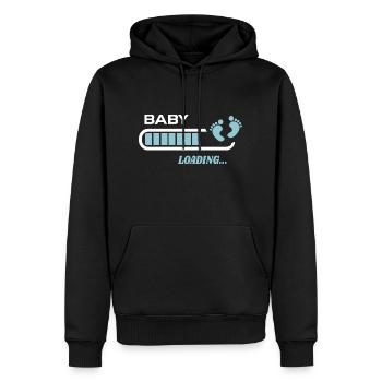 Baby wird heruntergeladen Geburtsgeschenk - Männer Premium Bio Hoodie - Schwarz - Vorne - Nico (187cm)