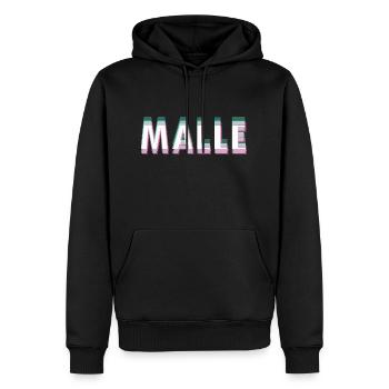 drunken MALLE - Männer Premium Bio Hoodie - Schwarz - Vorne - Nico (187cm)