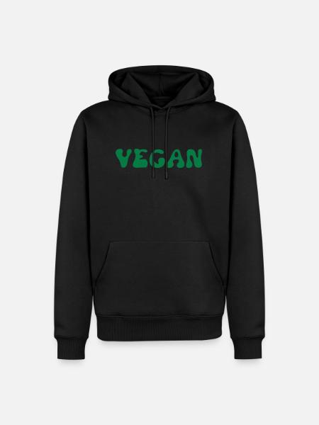 Vegan - Männer Premium Bio Hoodie - Schwarz