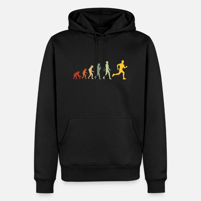 Évolution à triathlon - Running Evolution - Sweat à capuche Premium bio Homme - noir