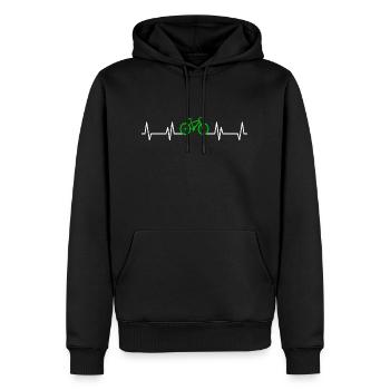 Fahrrad Herzschlag Rad - Männer Premium Bio Hoodie - Schwarz - Vorne - Nico (187cm)