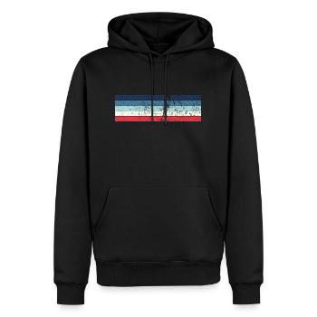 Design de rayures grunge aux couleurs vintage - Sweat à capuche Premium bio Homme - noir - Devant - Nico (187cm)