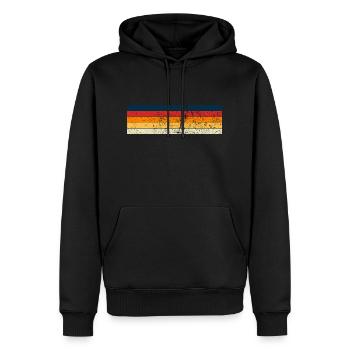 Design de rayures grunge aux couleurs vintage - Sweat à capuche Premium bio Homme - noir - Devant - Nico (187cm)
