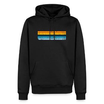 Design de rayures grunge aux couleurs vintage - Sweat à capuche Premium bio Homme - noir - Devant - Nico (187cm)
