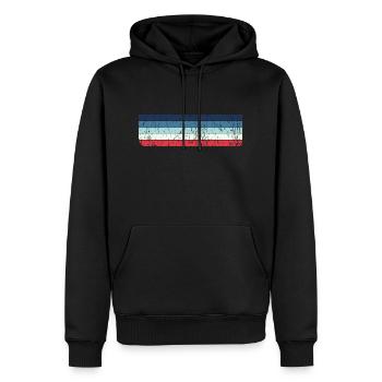 Design de rayures grunge aux couleurs vintage - Sweat à capuche Premium bio Homme - noir - Devant - Nico (187cm)