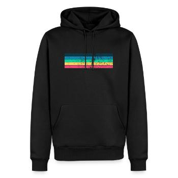 Design de rayures grunge aux couleurs vintage - Sweat à capuche Premium bio Homme - noir - Devant - Nico (187cm)