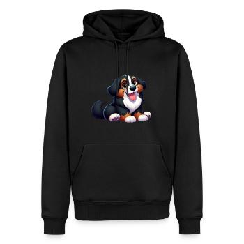 bouvier bernois 3 - Sweat à capuche Premium bio Homme - noir - Devant - Nico (187cm)