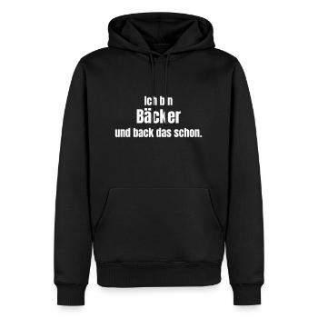 Bäcker - Männer Premium Bio Hoodie - Schwarz - Vorne - Nico (187cm)