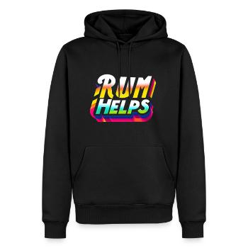 Rum Helps 9 - Männer Premium Bio Hoodie - Schwarz - Vorne - Nico (187cm)