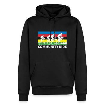 Community Ride – Rennrad-Tour mit Fahrrad Freunde - Männer Premium Bio Hoodie - Schwarz - Vorne - Nico (187cm)