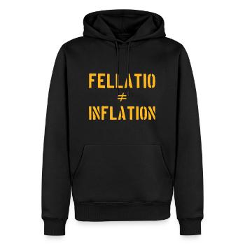 Drôle! 🤪 Fellation ≠ inflation - Sweat à capuche Premium bio Homme - noir - Devant - Nico (187cm)