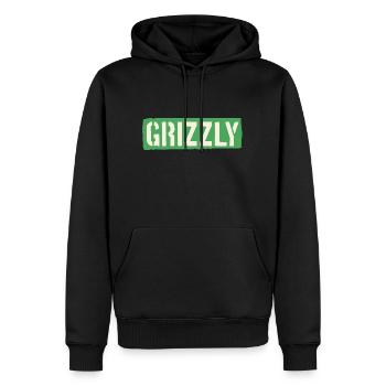 Grizzly Bear Slogan - Sweat à capuche Premium bio Homme - noir - Devant - Nico (187cm)
