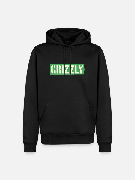 Grizzly Bär Slogan - Männer Premium Bio Hoodie - Schwarz