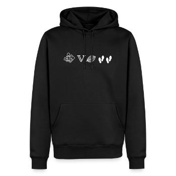 Annonce grossesse - Rebus - Je vais être papa - Sweat à capuche Premium bio Homme - noir - Devant - Nico (187cm)