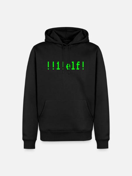 Motiv "!!1!elf!" - "eins elf" - Männer Premium Bio Hoodie - Schwarz