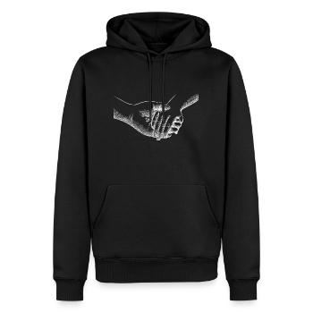 Hände halten Liebe Paar Skizze - Männer Premium Bio Hoodie - Schwarz - Vorne - Nico (187cm)