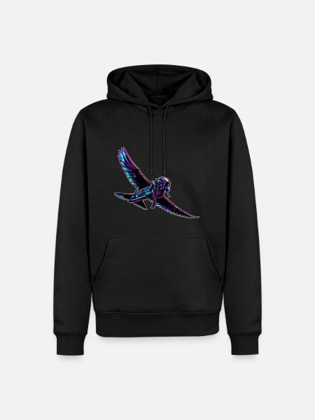 Adler Fighterpilot - Männer Premium Bio Hoodie - Schwarz