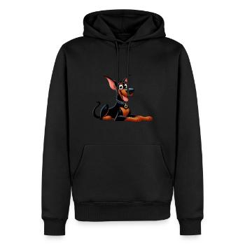 Dobermann - Männer Premium Bio Hoodie - Schwarz - Vorne - Nico (187cm)