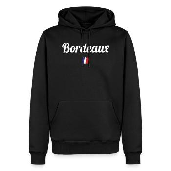 BORDEAUX - Sweat à capuche Premium bio Homme - noir - Devant - Nico (187cm)