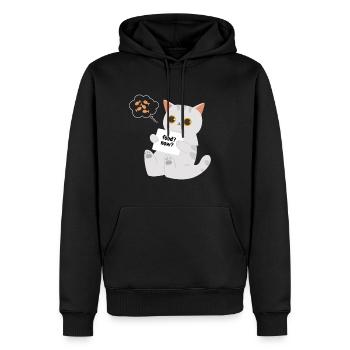 Katze Food? Now? - Hungriges Kätzchen - Männer Premium Bio Hoodie - Schwarz - Vorne - Nico (187cm)