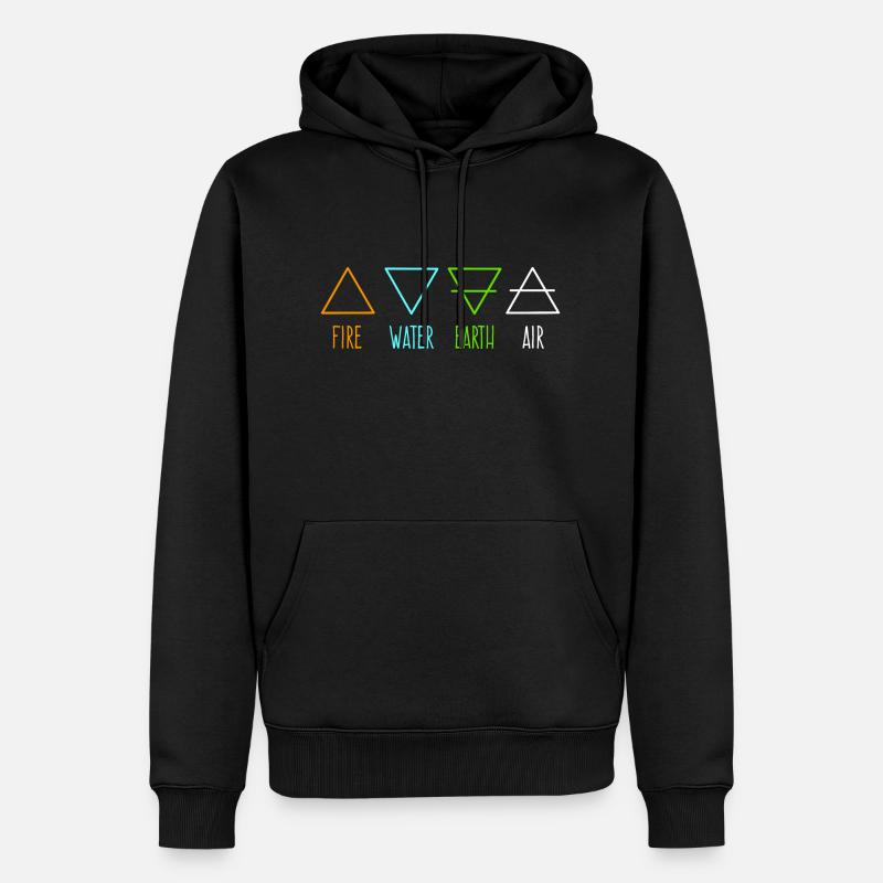 4 Elemente - Männer Premium Bio Hoodie - Schwarz