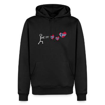 norvège oslo amour norvégien norvège norvégien - Sweat à capuche Premium bio Homme - noir - Devant - Nico (187cm)