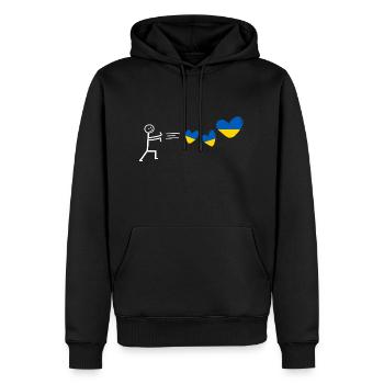 ukraine love kiew krim flagge herz valentin ukrain - Männer Premium Bio Hoodie - Schwarz - Vorne - Nico (187cm)