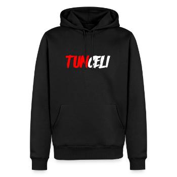 Tunceli Red White - Men’s Premium Organic Hoodie - black - Front - Nico (187cm)