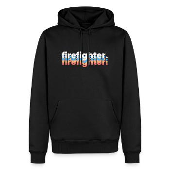 Firefighter Schriftzug bunt - Männer Premium Bio Hoodie - Schwarz - Vorne - Nico (187cm)