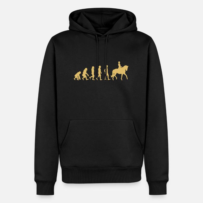 Évolution de l’équitation - Sweat à capuche Premium bio Homme - noir