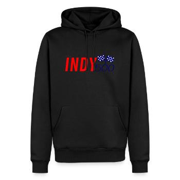 America, course automobile, Indianapolis 500 - Sweat à capuche Premium bio Homme - noir - Devant - Nico (187cm)