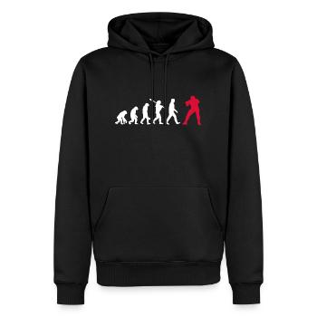 Football Evolution Entwicklung Retro - Men’s Premium Organic Hoodie - black - Front - Nico (187cm)