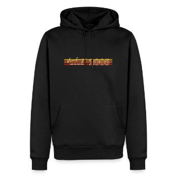 NÉ EN 2005 - Sweat à capuche Premium bio Homme - noir - Devant - Nico (187cm)