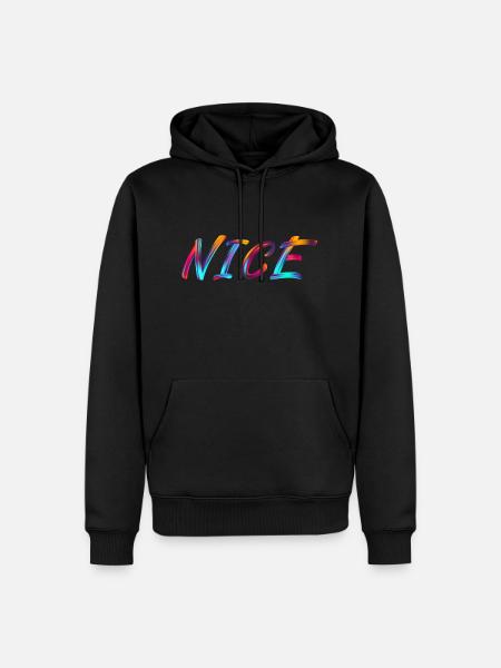 nice - Männer Premium Bio Hoodie - Schwarz