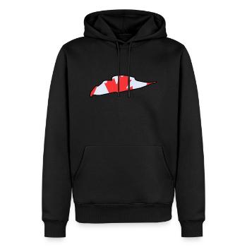 Piste de course du Canada avec drapeau - Sweat à capuche Premium bio Homme - noir - Devant - Nico (187cm)