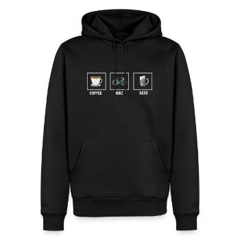Coffee Bike Beer Awesome Designs T-Shirt - Men’s Premium Organic Hoodie - black - Front - Nico (187cm)