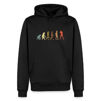 Boxen Evolution vintage retro - Männer Premium Bio Hoodie - Schwarz - Vorne - Nico (187cm)