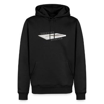 Ombre de deux personnes au bout de l’escalier - Sweat à capuche Premium bio Homme - noir - Devant - Nico (187cm)