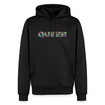 Queer - Sweat à capuche Premium bio Homme - noir - Devant - Nico (187cm)