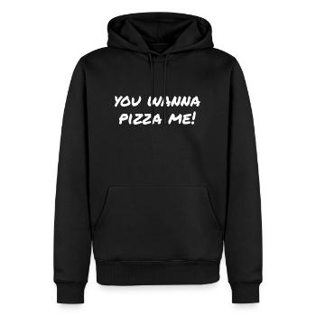 You wanna pizza me - Men’s Premium Organic Hoodie - black - Front - Nico (187cm)