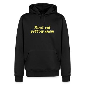 Don't Eat Yellow Snow - Men’s Premium Organic Hoodie - black - Front - Nico (187cm)