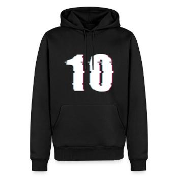 10 Zehn Zahl Effekt Verzerrt Nummer - Männer Premium Bio Hoodie - Schwarz - Vorne - Nico (187cm)
