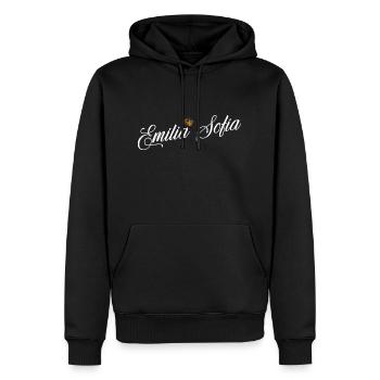Emilia Nom pour les femmes Enfants Tout-petits - Emilia - Sweat à capuche Premium bio Homme - noir - Devant - Nico (187cm)