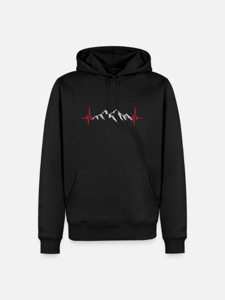 Pulse mountains landscape silhouette - Men’s Premium Organic Hoodie - black