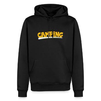 Camping Star - Men’s Premium Organic Hoodie - black - Front - Nico (187cm)