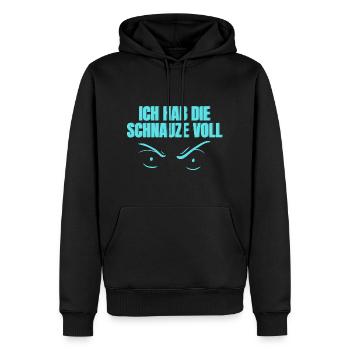 Ich hab die Schnauze voll - Männer Premium Bio Hoodie - Schwarz - Vorne - Nico (187cm)