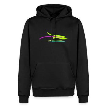 Brush Stroke Design - Men’s Premium Organic Hoodie - black - Front - Nico (187cm)
