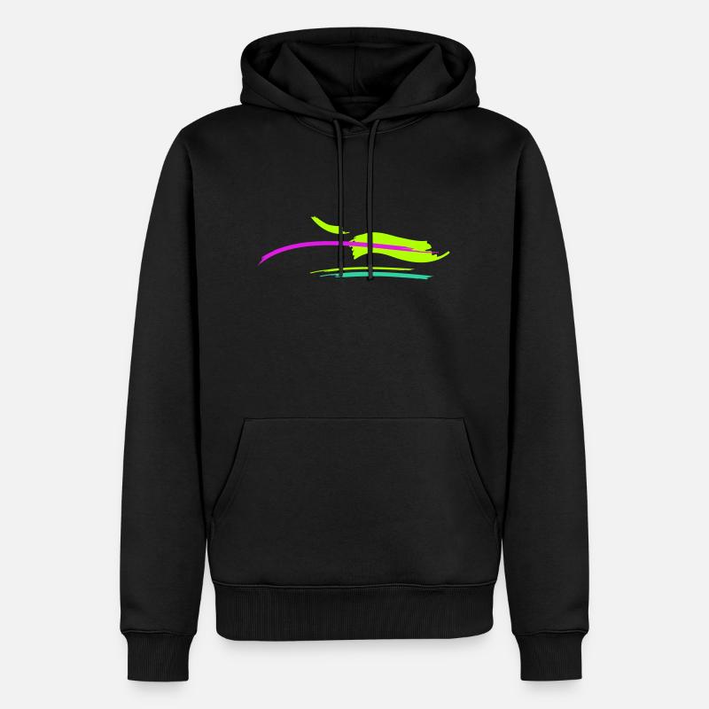 Conception de coup de pinceau - Sweat à capuche Premium bio Homme - noir